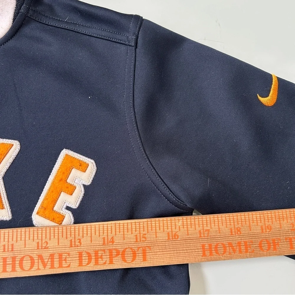 Nike Dark Blue Varsity Jacket with Orange Nike Logo Size Small